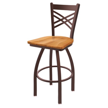 Holland Bar Stool Co 25" Swivel Counter Stool, Bronze Finish, Med Maple Seat 82025BZMedMpl